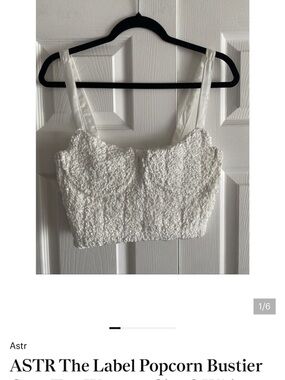 Astr White Popcorn Texture Bustier Crop Top